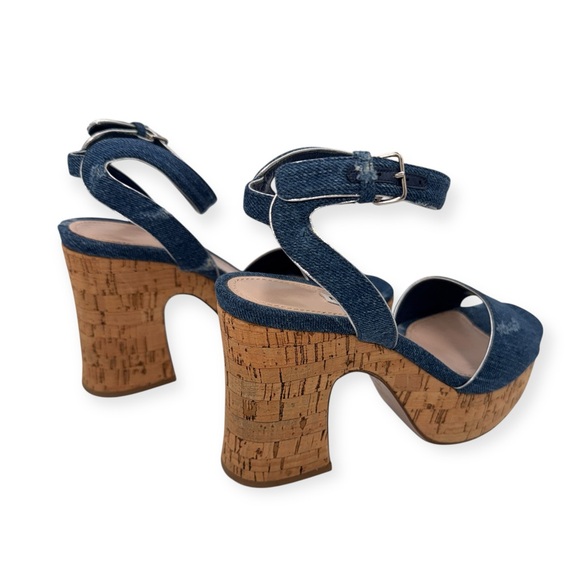 Miu Miu Denim Platform Cork Sandals | Size 36 - Picture 4 of 11
